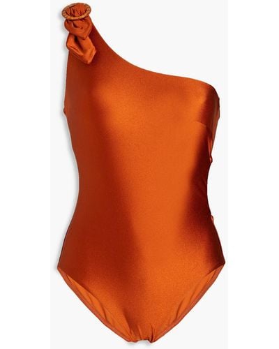 Zimmermann One-shoulder Cutout Swimsuit - Orange