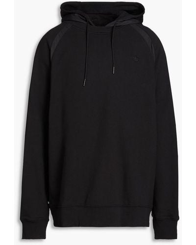 adidas Originals Shell-paneled French Cotton-terry Hoodie - Black