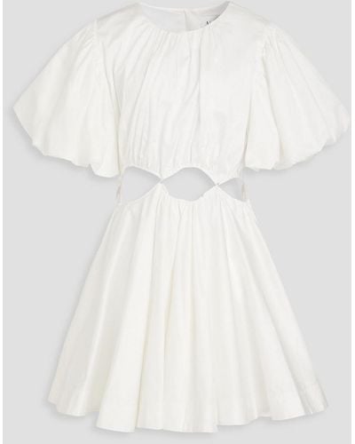 Aje. Henriette Cutout Cotton-twill Mini Dress - White