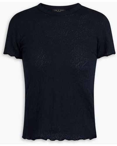 Rag & Bone Gemma Cotton-blend Jacquard T-shirt - Black