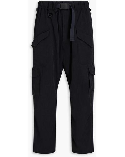 Y-3 Cropped Lyocell-blend Twill Cargo Trousers - Black