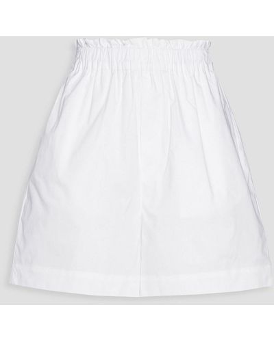 REMAIN Birger Christensen Camilja Organic Cotton-poplin Shorts - White