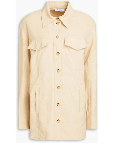 Rodebjer Aria Belted Linen-blend Twill Midi Shirt Dress - Natural