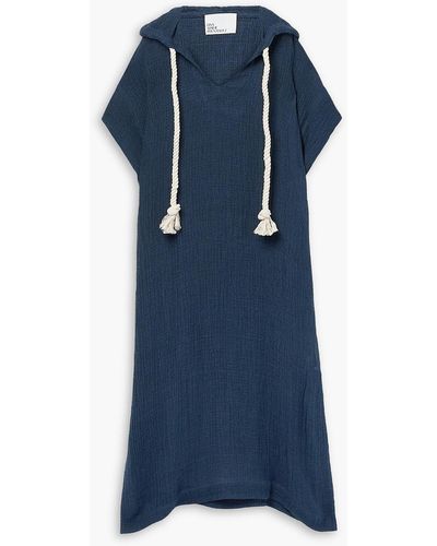 Lisa Marie Fernandez The Wrap Tennis Dress in Blue Tweed Blue Tweed Jacquard / 2023RES443 BTJ / 1 - Xs