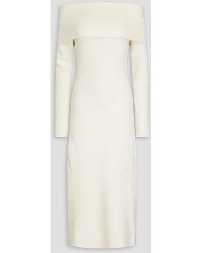 Altuzarra Off-the-shoulder Stretch-velvet Midi Dress - White