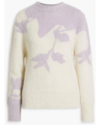 Erdem Salma Intarsia Mohair-blend Sweater - White