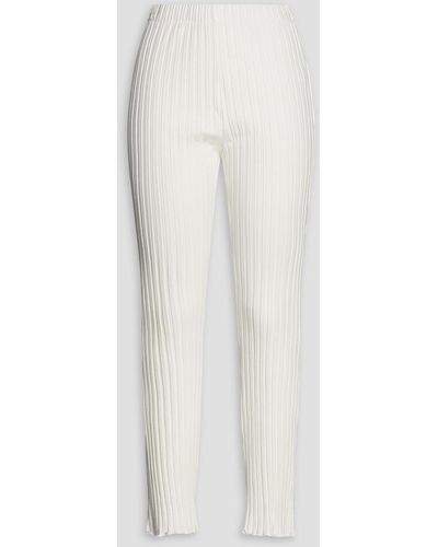 Simon Miller Ribbed Modal-blend Bootcut Trousers - White