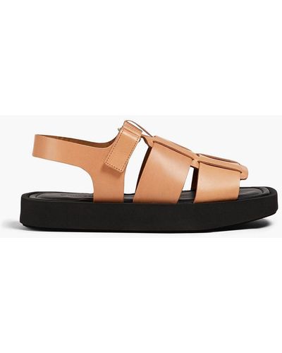 By Malene Birger Kleva Leather Slingback Sandals - Natural