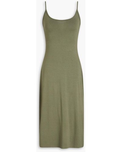 Enza Costa Kleid aus stretch-jersey mit cut-outs und twist-detail an der rückseite - Grün