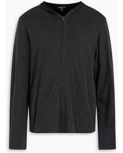 James Perse Mélange cotton zip-up hoodie - Grau