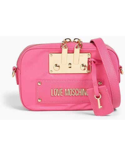 Love Moschino Schultertasche aus strukturiertem kunstleder und shell - Pink