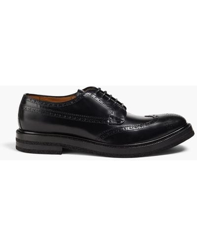 Emporio Armani Perforated Leather Brogues - Black