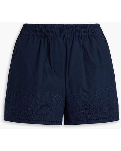 Rag & Bone Maye shorts aus baumwolle mit lochstickerei - Blau