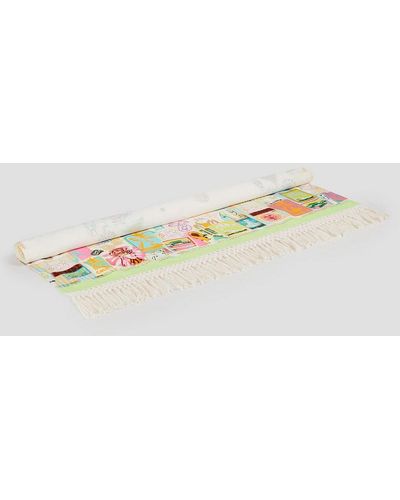 Zimmermann Strandtuch aus baumwolle mit print und fransen - Weiß