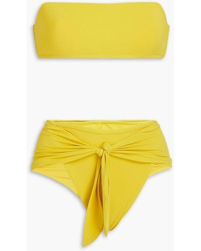 Zimmermann Tie-front Bandeau Bikini - Yellow