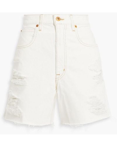 SLVRLAKE Denim Dakota Distressed Denim Shorts - White