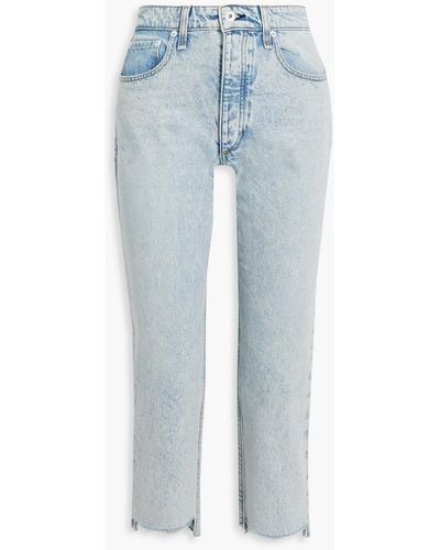 Rag & Bone Nina Cropped Faded High-rise Slim-leg Jeans - Blue