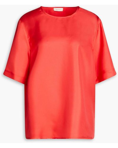 LAPOINTE Silk-twill Top - Red