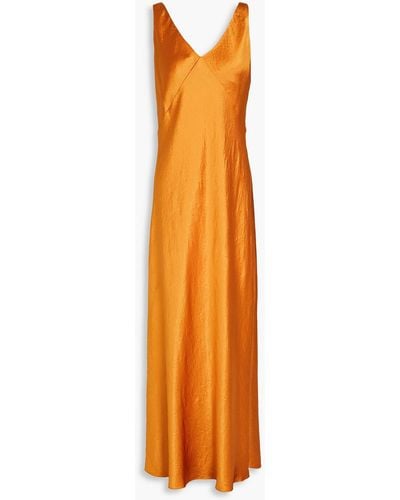 Vince Crinkled-satin Maxi Dress - Orange