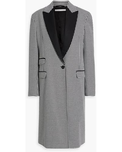 Another Tomorrow Cotton-blend Houndstooth Tweed Coat - Gray