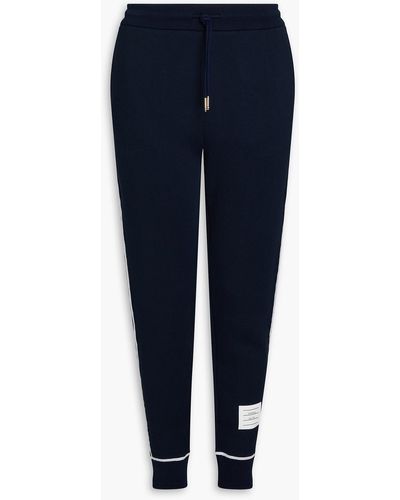 Thom Browne Ribbed Cotton Track Trousers - Blue