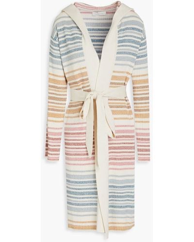 Zimmermann Andie Striped Cotton-blend Hooded Cardigan - White