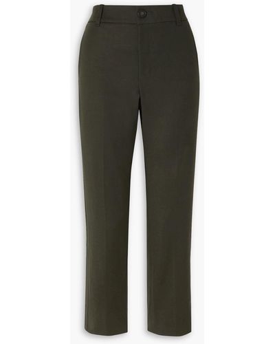 Vince Cropped Cotton-blend Skinny Pants - Green