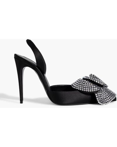 Magda Butrym Crystal-embellished Knotted Satin Slingback Court Shoes - Black