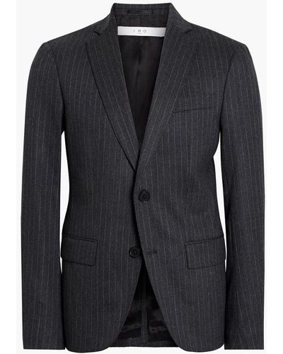IRO Pitea Slim-fit Pinstriped Wool-blend Suit Jacket - Black