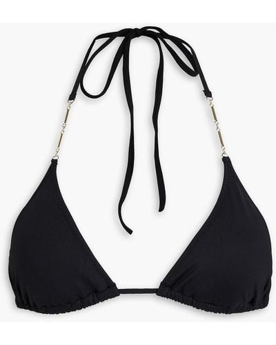Melissa Odabash Mykonos Embellished Triangle Bikini Top - Black