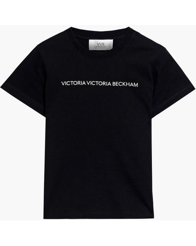 Victoria Beckham Printed Cotton-jersey T-shirt - Black