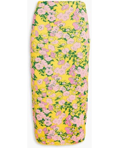 Carolina Herrera Jacquard-knit Midi Skirt - Yellow