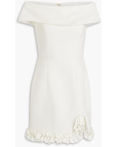 Rebecca Vallance Amina Ruffled Crepe Mini Dress - White