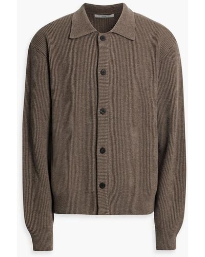 LE17SEPTEMBRE Ribbed Wool Cardigan - Brown