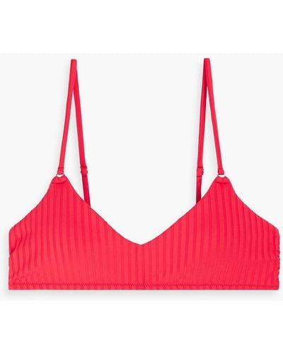 Melissa Odabash Vienna Ribbed Bikini Top - Red