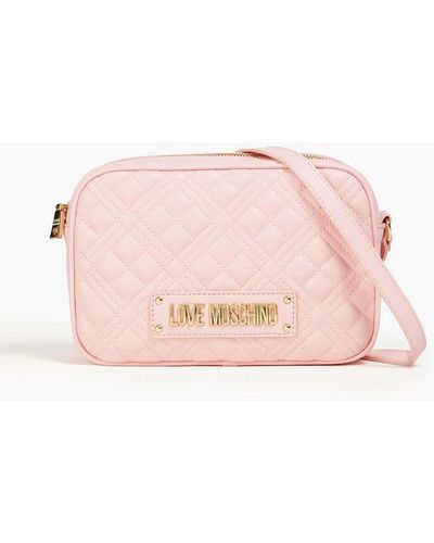 Love Moschino Quilted Faux Leather Shoulder Bag - Pink
