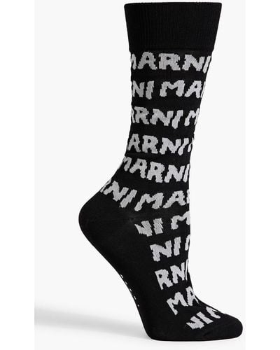 Marni Cotton-blend Jacquard Socks - Black