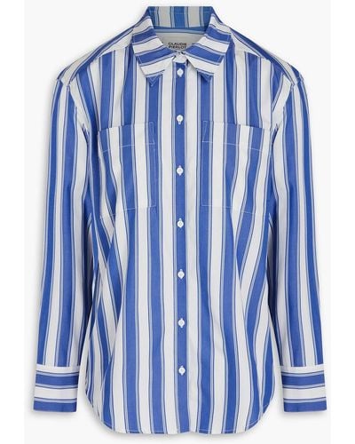 Claudie Pierlot Striped Cotton-poplin Shirt - Blue