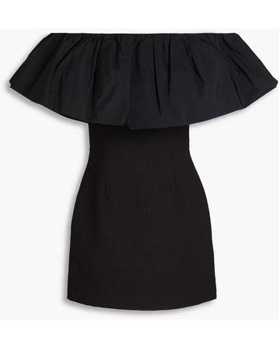 Rebecca Vallance Cecily Off-the-shoulder Taffeta And Cloqué Mini Dress - Black