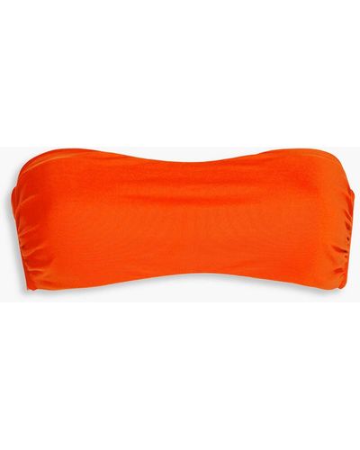 Gentry Portofino Ruched Bandeau Bikini Top - Orange
