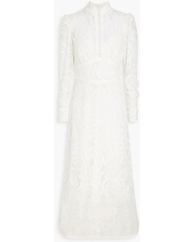 Zimmermann Cotton-blend Lace Midi Dress - White