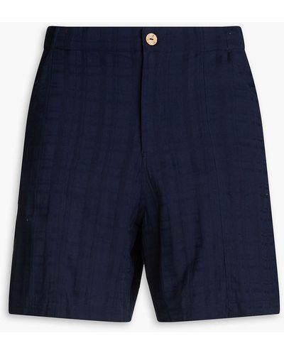 SMR Days Vathi Checked Cotton-twill Shorts - Blue