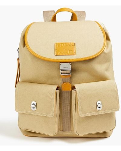 Paul Smith Leather-trimmed Canvas Backpack - Multicolor