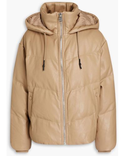 Jakke Poppy Quilted Faux Leather Hooded Jacket - Natural