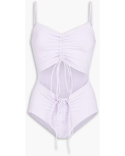 Christopher Esber Ruched Cutout Swimsuit - White