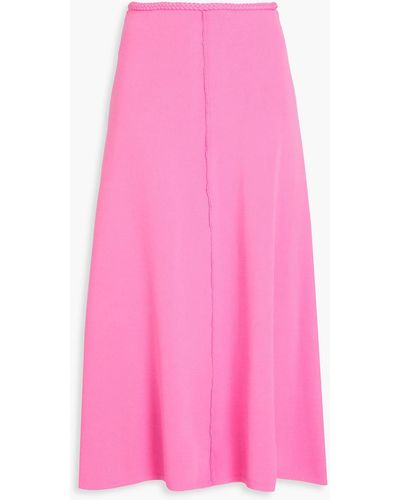 Aje. Petal Knitted Midi Skirt - Pink