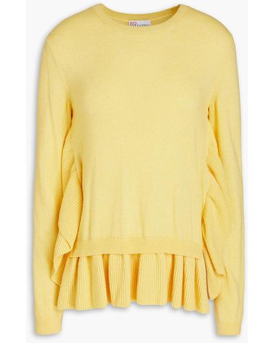 RED Valentino Ruffled Knitted Jumper - Yellow