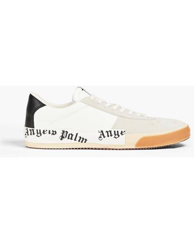 Palm Angels New Vulcanized Suede & Calf Leather Trainer - White