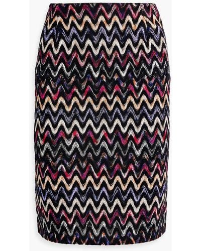 Missoni Crochet-knit Wool-blend Pencil Skirt - Black
