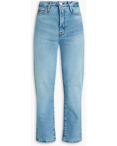 GOOD AMERICAN Halbhohe jeans mit geradem bein - Blau